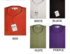 Mens’ Mandarin Collar ( banded collar) Dress Shirt Cotton Blend Style SG01