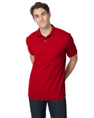 Hanes Adult EcoSmart Jersey Knit Stylish T Shirt Casual Polo – 054