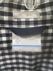 Columbia Rapid Rivers II Checked Plaid Button Shirt Collegiate Navy Men’s 4XL