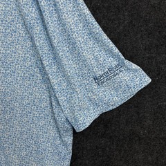 Johnnie-O Top Shelf Polo Shirt Men’s Large Blue White Floral Golf Stretch UPF 50