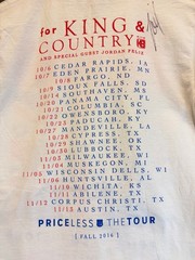 For King & Country Concert Shirt Priceless Tour 2016 White Autographed