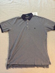 VINTAGE Polo Ralph Lauren Shirt Men Large Blue Houndstooth Pima Cotton