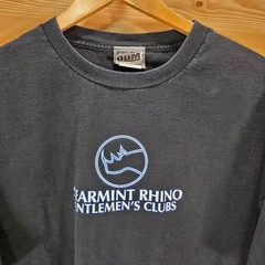 VTG Spearmint Rhino Strip Club T-Shirt Men 2XL Rhino Money Stripper Fade Y2K