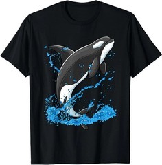 Orca Killer Whale Graphic Unisex T-Shirt-100% Cotton