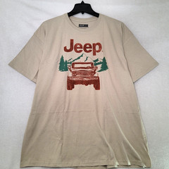JEEP SPIRIT T SHIRT MENS 2XL XXL BEIGE 1941 VINTAGE CHEROKEE 4X4 FCA OFFROAD NWT