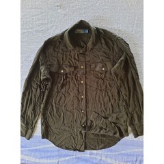 Polo Ralph Lauren Men Viscose Utility Button Shirt Long Sleeve Dark Black Small
