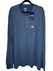 Chaps Henley Shirt Big & Tall 4XB/4TF NEW Henley Top Sea Blue L/S NWT-MSRP-$46