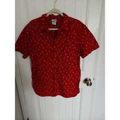 The North Face Men’s Short Sleeve Button Up Shirt, Red Floral Print, Size Large