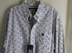 NWT Panhandle Sz L POKER CARDS Texas Western Cotton Spandex Stretch Shirt