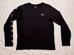 Arc’teryx Men’s Longsleeve Shirt Black With White Logo Size L #2038