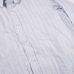 Beau Brummel Vintage Button Up Dress Shirt Stripe Pinstripe Made in USA Cotton