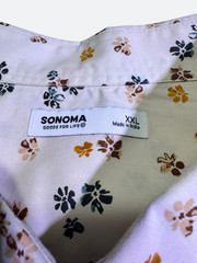 Sonoma Button-down shirt western, off-white base small flowers