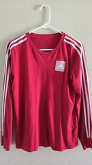 Adidas Youth Teen Size Large Red Long Sleeve 3-Stripe Graphic T-Shirt