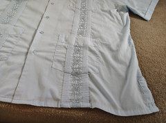 Omega Italy Mens Big Tall 4X Embroidery Pattern Light Blue 4 Pocket Front