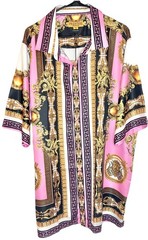 Prestige Original 4XL NWT Pink Gold Baroque Button Up Shirt Men’s Luxury