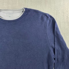 Club Room Thermal Shirt Mens XXL Blue Waffle Knit Long Sleeve Crewneck