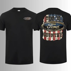 Ford Country American Flag Patriotic Truck Graphic T Shirt Tee