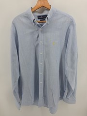 Vtg Polo Ralph Lauren Shirt Men’s XL Sky Blue Chambray LS Button Up 90s Malaysia