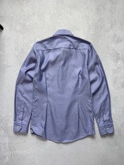 Eton Premium Slim Fit Steel Blue Grey Cutaway Collar Shirt Men’s Size S 38