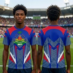 Haiti Football Jersey, Haiti Soccer Shirt, Ayiti Heritage Tee, Ethnic Pattern Sp