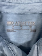AriatTEK Polo Shirt Men Medium Blue Performance Stretch Golf Western