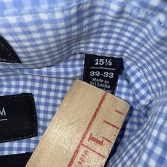 Nordstrom Mens L/S Blue Cotton Button Down Dress Shirt – Size 15.5 32/33