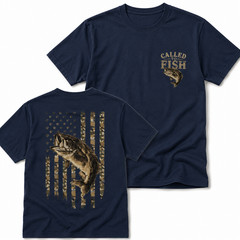 Called to Fish Christian Bass Fishing T-Shirt Patriotic Fisherman Gift Tee