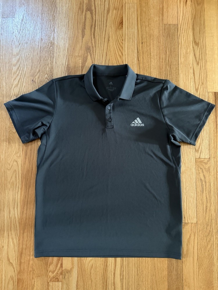 Adidas AEROREADY Men’s Large Polo Shirt Short Sleeve Gray Golf Athletic Top L