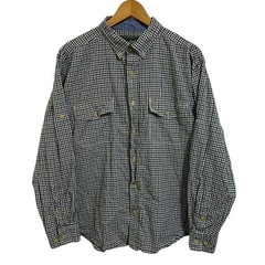 Woolrich Navy Gingham Button Down Long Sleeve Shirt Outdoor Gorpcore Men’s Large