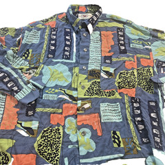 Giovanni Cabaldi Button Up shirt long sleeve graphic XL mens resort beach