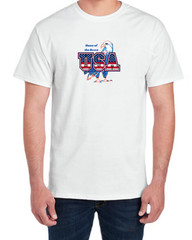 USA Bald Eagle Home of the Brave White T-Shirt M Soft Style Patriotic Tee