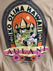 Disney Ko Olina Hawaii Aulani Disney Resort Spa Floral Yellow T-Shirt XL Mickey