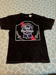 PABST BLUE RIBBON OFFICIAL LICENSE T SHIRT VINTAGE WASH size M NEW WITH TAGS