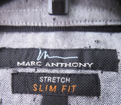 Marc Anthony Stretch Gray Long Sleeve Button Up Dress Shirt Size Large Slim