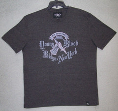 Brooklyn Shirt Adult Extra Large Gray Graphic Studded Young Blood Street Mens