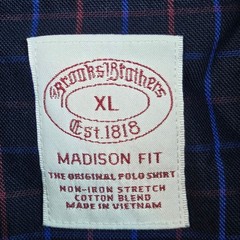 Brooks Brothers Button Down Shirt Mens XL Madison Fit Non-Iron Stretch Navy Blue