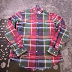 Polo Ralph Lauren Slim Fit Madras Oxford Plaid Shirt Mens M Classic Preppy