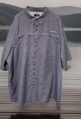 Habit Fishing Shirt Men’s 3XL Blue Short Sleeve Button Down Reel Vented NEW