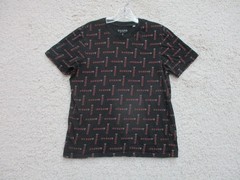 Guess Shirt Small Adult Black Red Spell Out Logo All Over Print Casual Mens S
