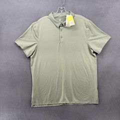 All in Motion Mens Jersey Polo Shirt Sage Green Moisture Wicking Stretch Large