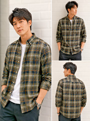 H&M Men’s Plaid Button Up Shirt Size M Long Sleeve Cotton Casual Flannel Check