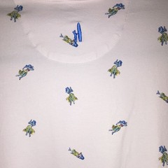 johnnie-O Men’s White All Over Print Stretch Short Sleeve Button Polo Shirt L