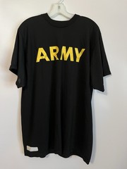 Military Army 3 Piece Set Physical Fitness Uniform 2 Shirts/1 Bag Black Large