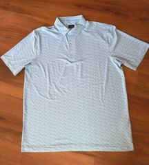 Shark Collection Performance Polo Shirt Size L in Light Blue