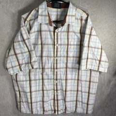 Vintage South Pole Shirt Adult XL Green Brown White Striped Y2K Mens 3480