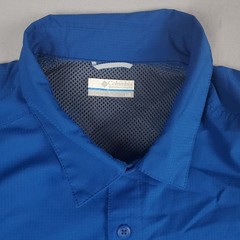 Columbia Silver Ridge Shirt Mens Large L Blue Long Sleeve Fishing Hiking UPF