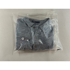 Johnnie-O Mens Blue Heathered Slub Knit Short Sleeve Pocket Polo Shirt Large