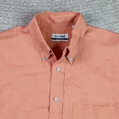 Jos. A. Bank Men’s Burnt Orange 100% Linen Shirt Size Medium Short Sleeves