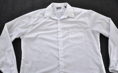 men’s Zeroyaa dress shirt size XXL white long sleeve collar button front polyest