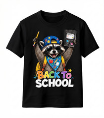 Funny Raccoon Teacher T Shirt Guess Who’s Back First Day Of School Graphic Top